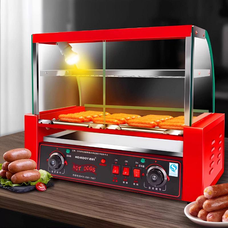 Commercial 7-tube sausage gril - đánh giá và giá Hot Dog Press